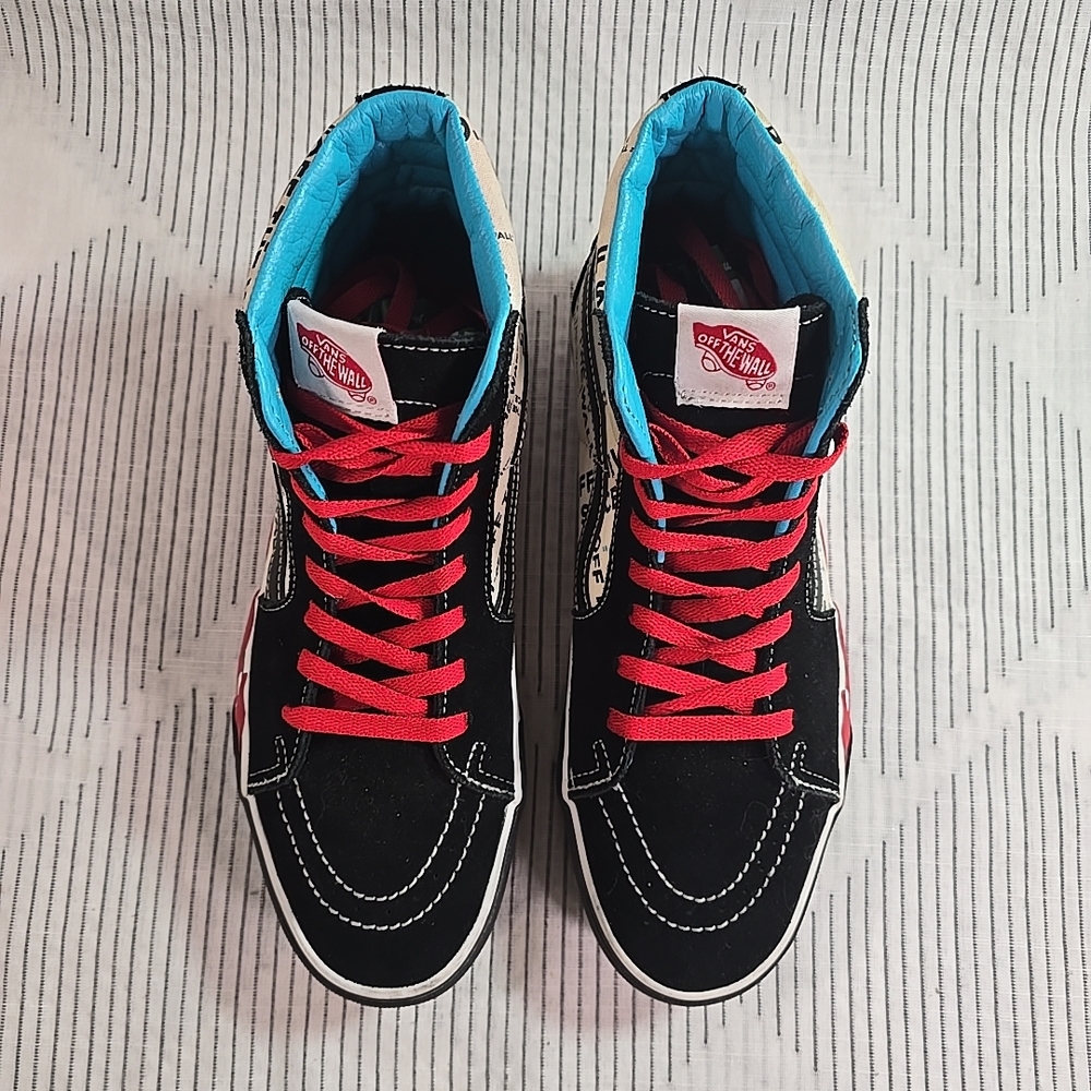Vans SK8-HI City Map Flames Black Gum Shoes Men's Hi Top OTW Skate Size 9 - Picture 2 of 12